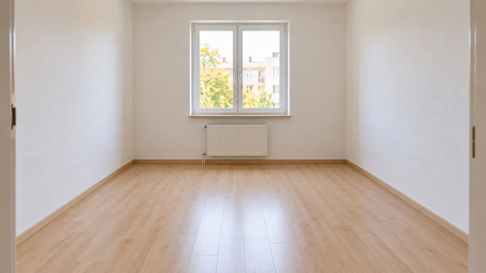 Concept of the same living room cleared of furniture